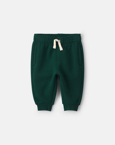 baby boy fleece pants - green