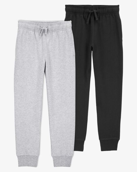  Product image 1 of Toddler 2-Pack Pull-On Drawstring Joggers - Grey/Black