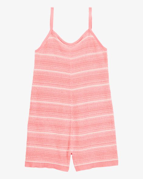  Product image 1 of Kid Striped Sweater Knit Romper - Orange