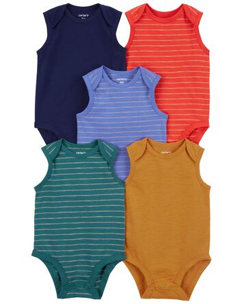 Baby 6-Pack Striped Tank Bodysuits