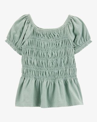 Product image 1 of Baby Short-Sleeve Smocked Top - Green