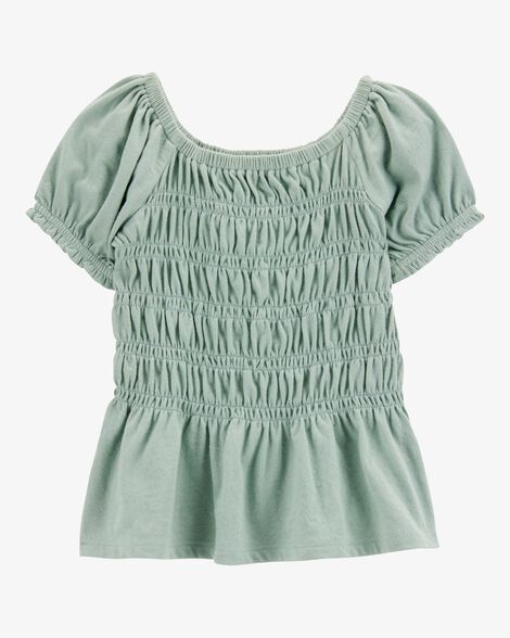  Product image 1 of Baby Short-Sleeve Smocked Top - Green