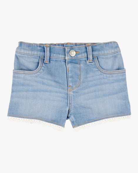  Product image 1 of Toddler Eyelet Hem Iconic Denim Short - Ozone Wash