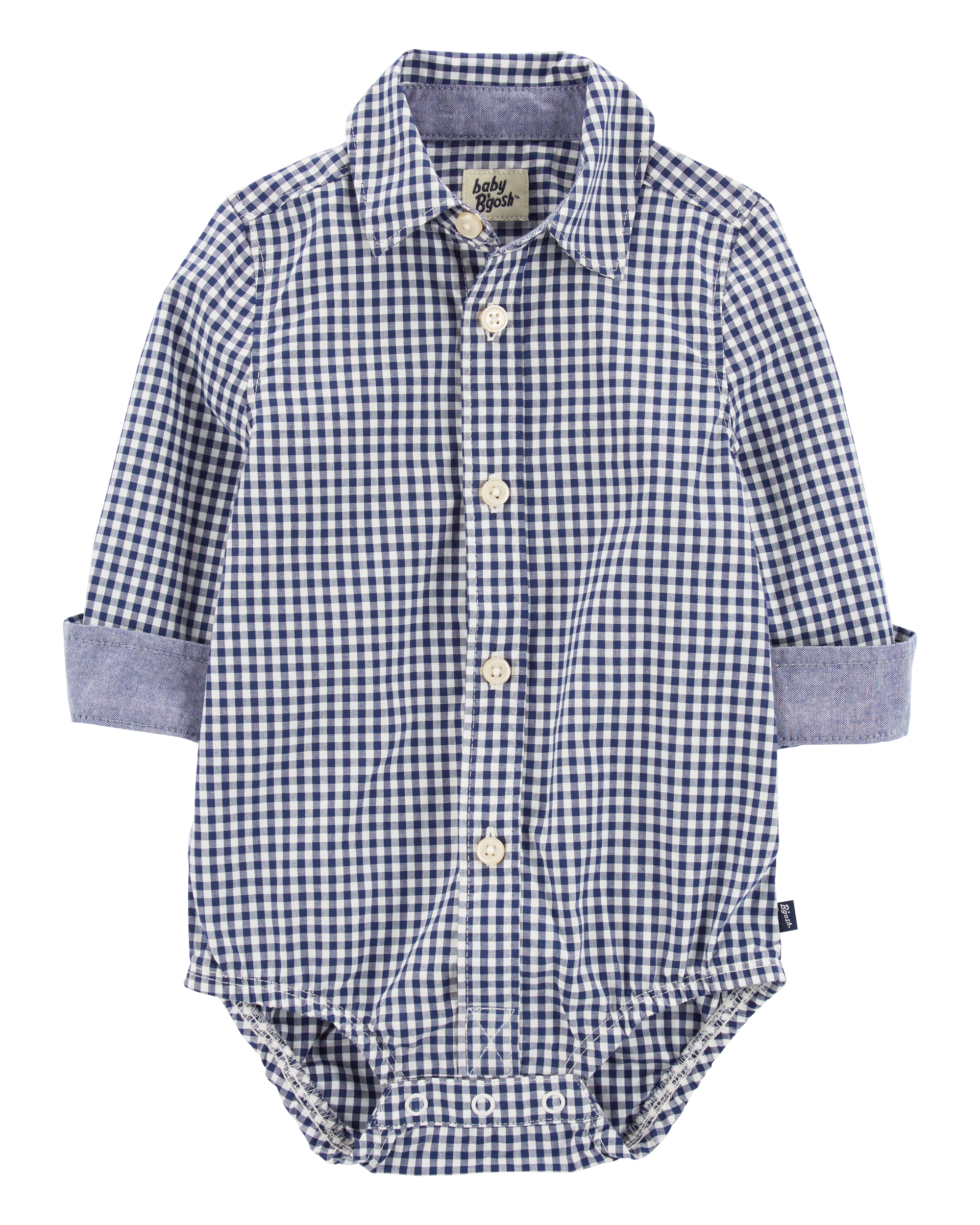 Baby Gingham Print Button-Front Bodysuit