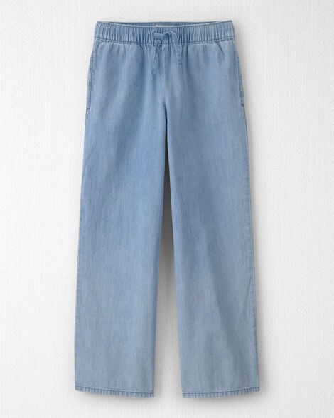Girls Organic Cotton Chambray Pants