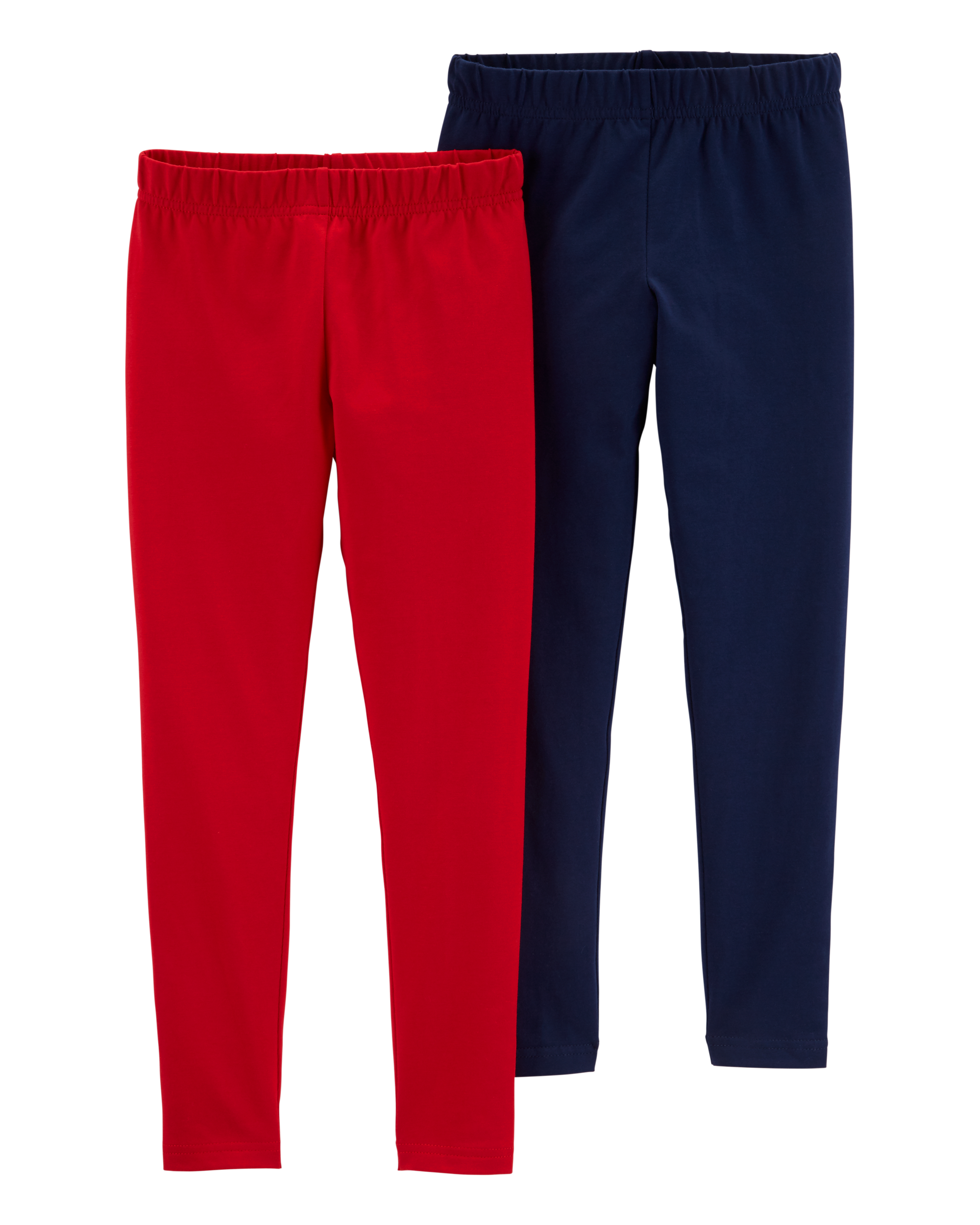 Kid 2-Pack Navy & Red Cotton Stretch Leggings