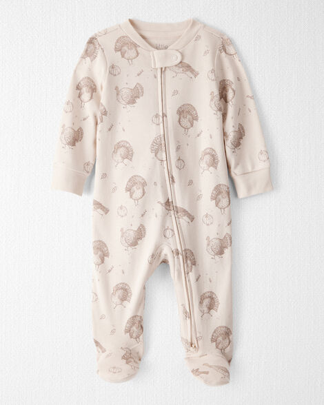 Baby Organic Cotton Sleep & Play Pajamas in Turkey Trot