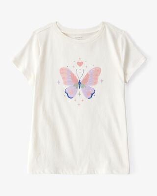 Product image 1 of Kid Butterfly Short-Sleeve Graphic Tee - White
