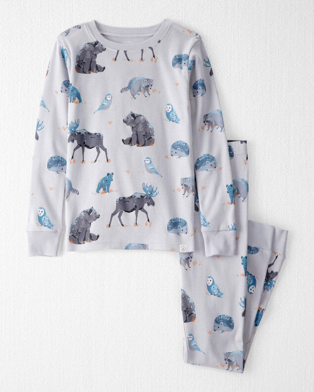 Product image 1 of Kid Organic Cotton Pajamas in Midnight Forest Print