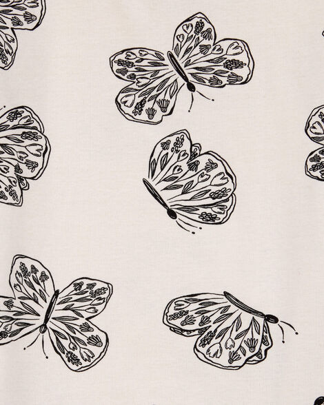 Product image 3 of Kid 4-Piece Butterfly 100% Snug Fit Cotton Pajamas - Black/White