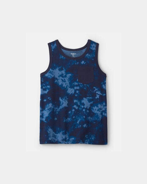 Boys Tie-Dye Pocket Tank Top - Navy