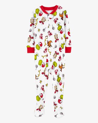 Product image 1 of Baby 1-Piece Christmas Grinch 100%  Cotton Footie Pajamas