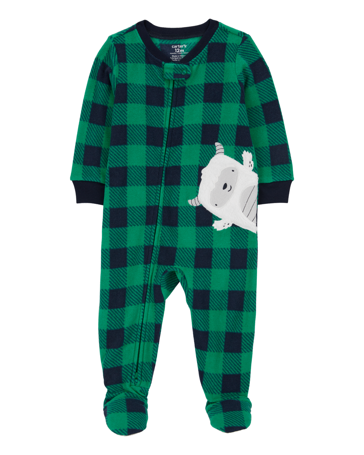 Baby 1-Piece Abominable Snowman Fleece Footie Pajamas