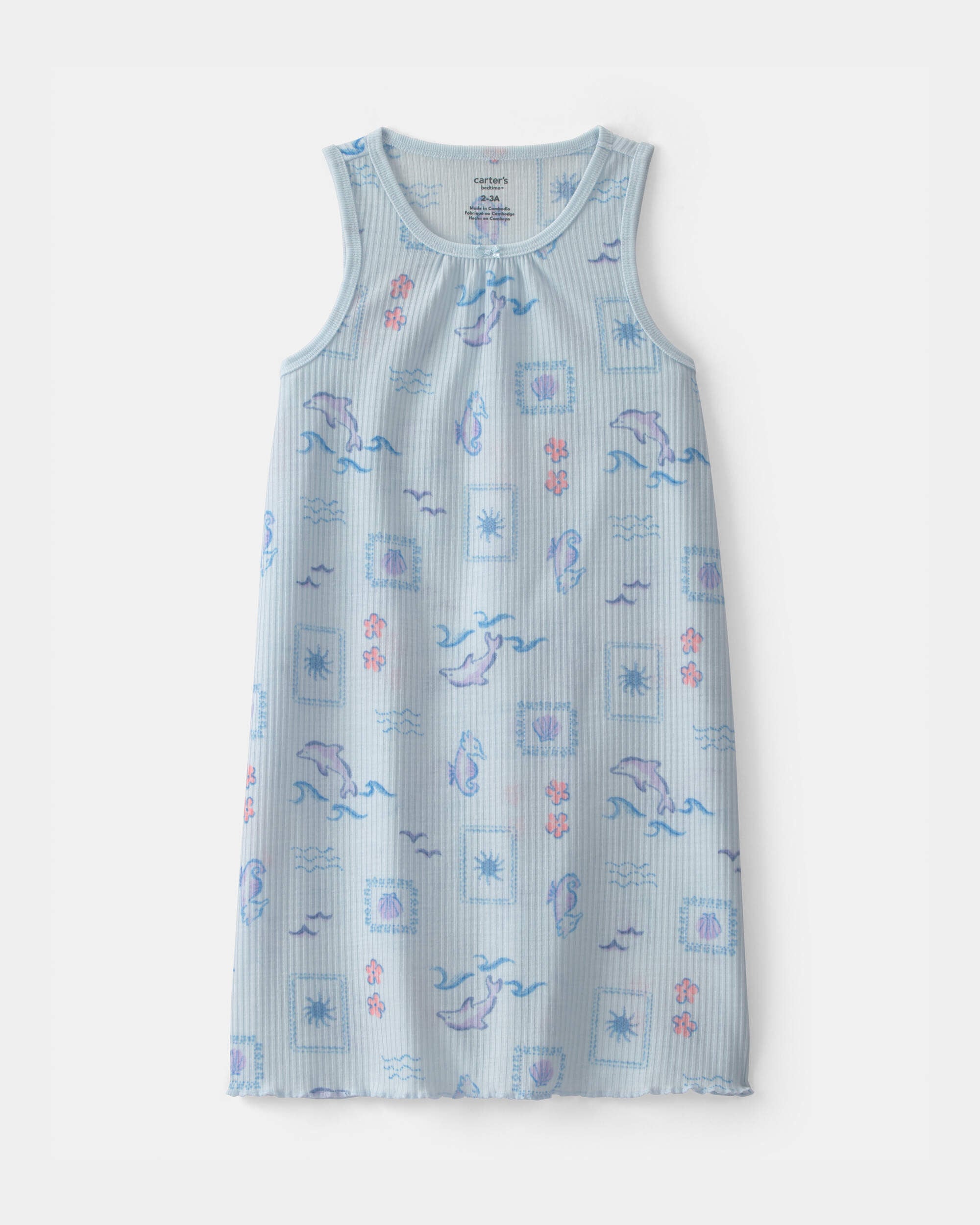 Carters girls dolphin sleeveless night gown 12-14 Blue 16$