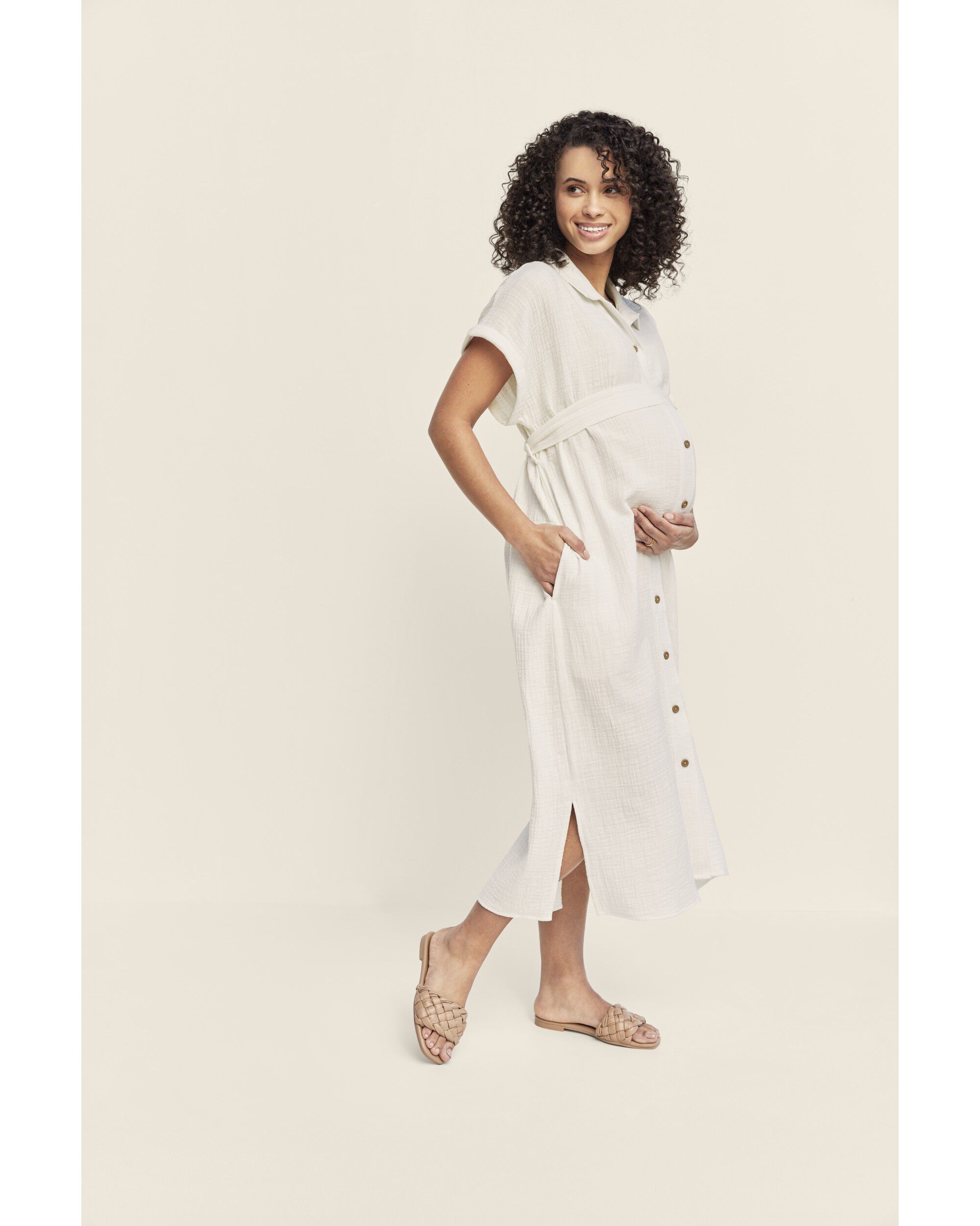 Adult Womens Maternity Midi Shirt Dress Little Planet Carter s