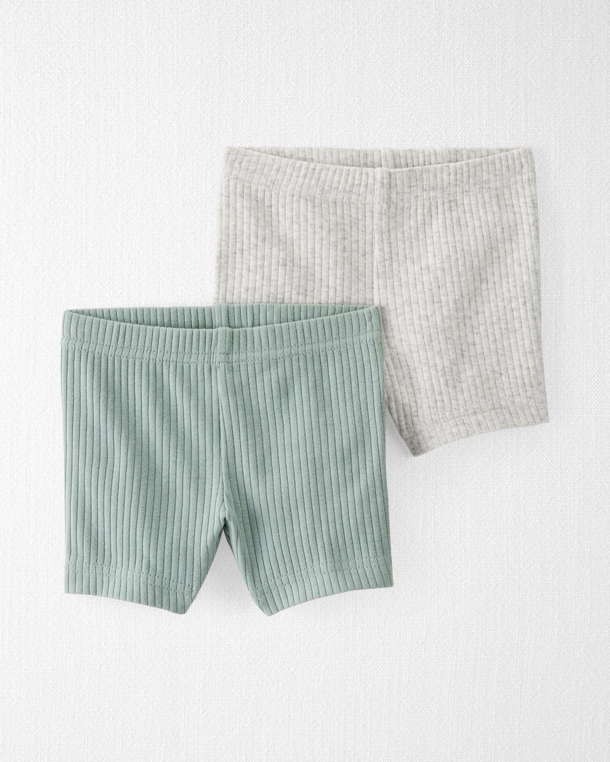 Baby Girl Organic Cotton Ribbed Pedal Shorts - Little Planet