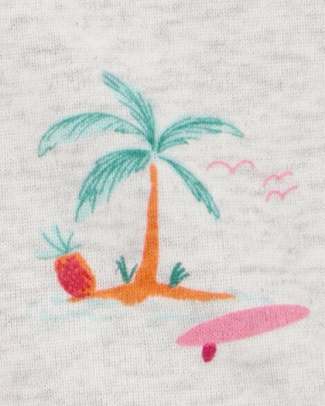 Product image 3 of Baby Flamingo Print Snug Fit Ribbed 4-Piece Pajamas