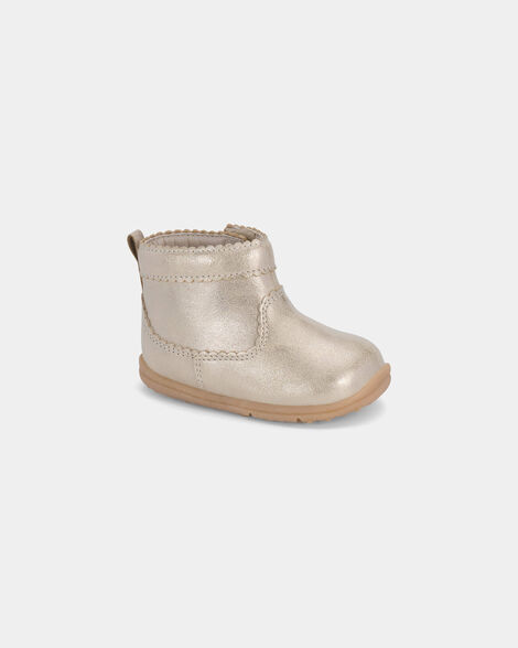 baby girl every step® first walker high top boots - gold