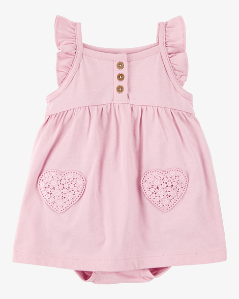 baby girl floral flutter sunsuit - pink