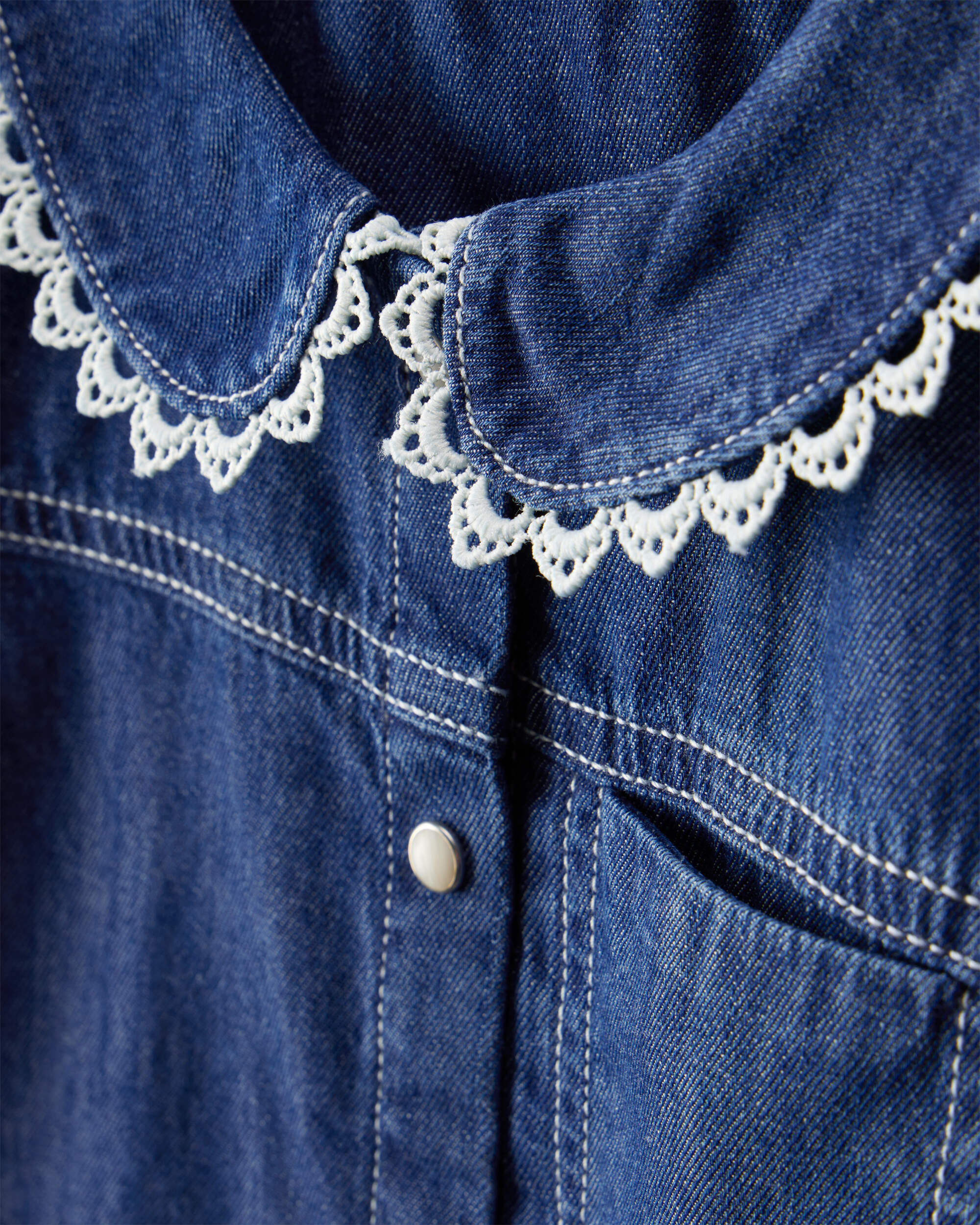 Toddler Girl Western Denim Long-Sleeve Top - Blue