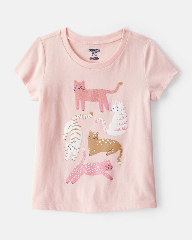 Product image 1 of Toddler Girl Cat Short-Sleeve Graphic Tee - Pink