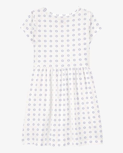 Product image 2 of Girls Floral Short-Sleeve Dress- Ivory
