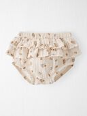Cream - Baby Floral Print Organic Cotton Gauze Diaper Cover, Selected