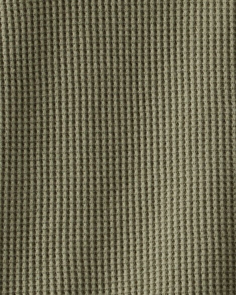 Toddler Boy Long-Sleeve Waffle Knit Utility Shirt - Green