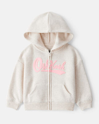 Product image 1 of Baby OshKosh Fleece Logo Zip Jacket - Oatmeal