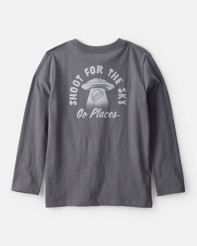 Product image 2 of Boys Shoot For The Sky Long-Sleeve Graphic Tee - Grey
