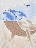Heather Grey - Baby Whale-Print Graphic Tee, Selected
