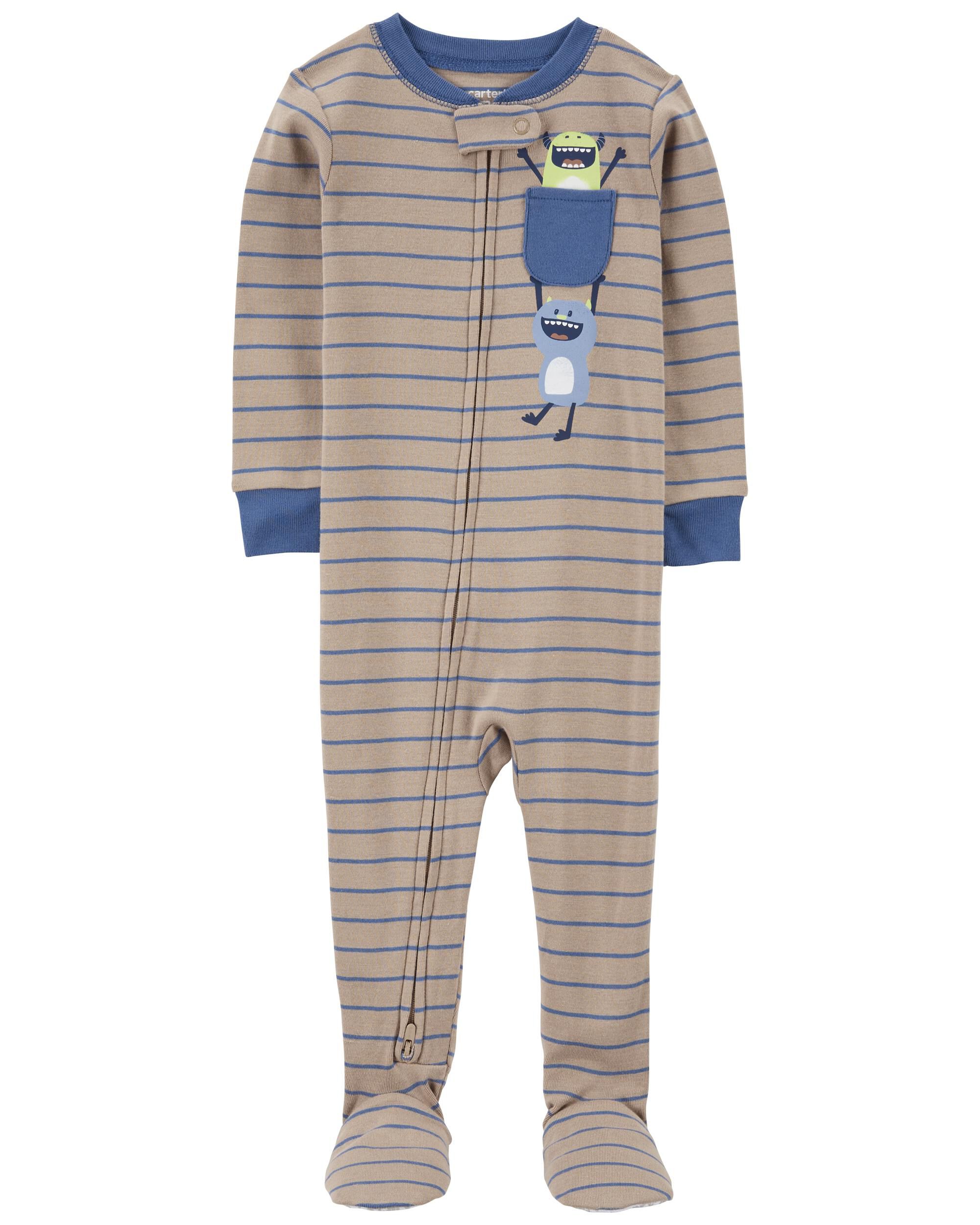 Boys cotton footed pajamas hot sale