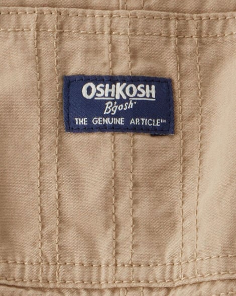 Product image 3 of Baby Lightweight Plaid-Lined Canvas Overalls - Khaki