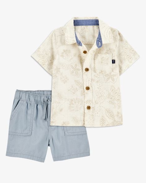 Product image 1 of Baby 2-Piece Tropical Paisley Top & Trail Shorts Set