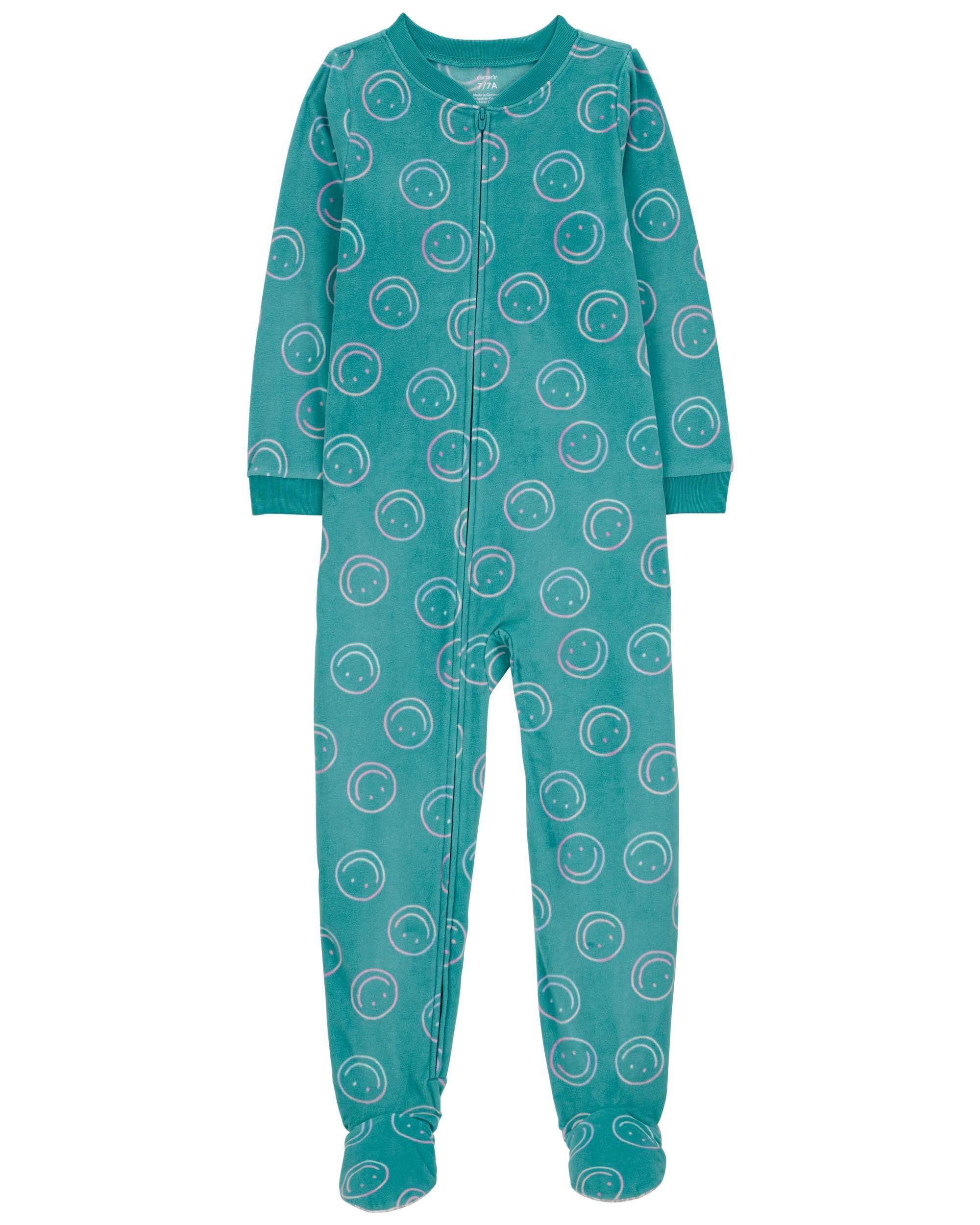 Kid 1 Piece Smiley Face Fleece Footie Pajamas Carter s Carter s