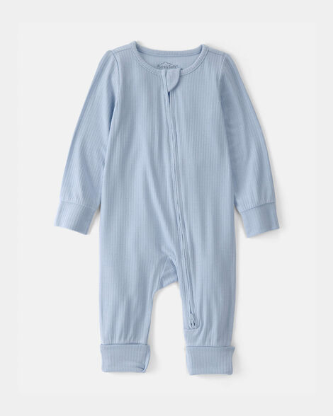 baby boy 2-way zip purelysoft sleep & play pajama - blue