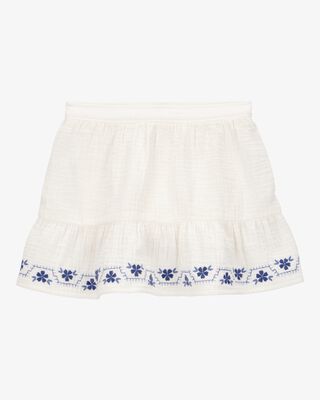Product image 1 of Toddler Floral Embroidered Gauze Skort - Ivory