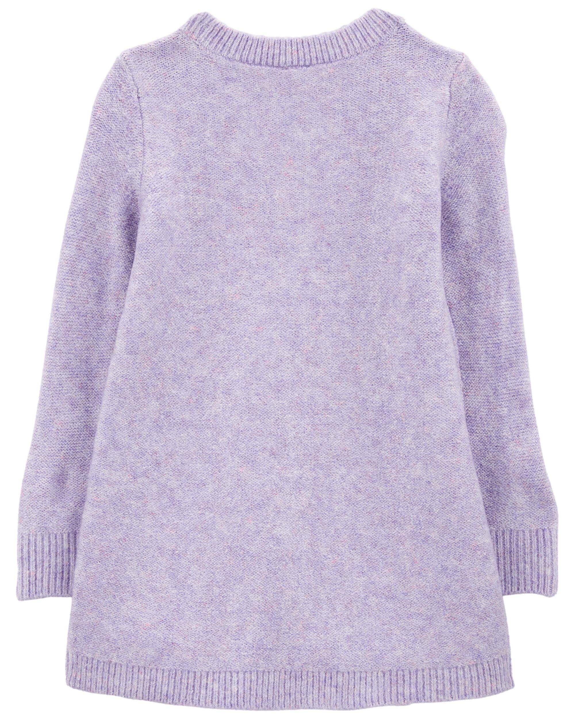 Toddler Long Sleeve Cable Knit Sweater Dress Purple OshKosh Carter s