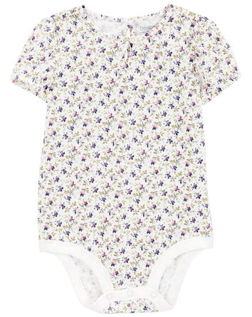 Baby Floral Print Casual Bodysuit