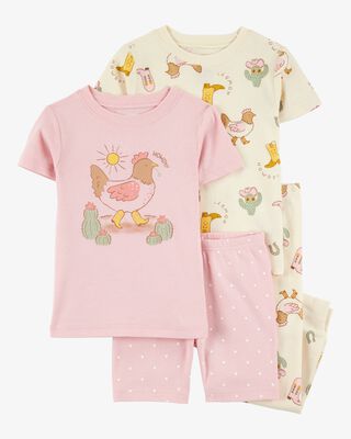 Product image 1 of Toddler 4-Piece Western Chicken 100% Snug Fit Cotton Pajamas