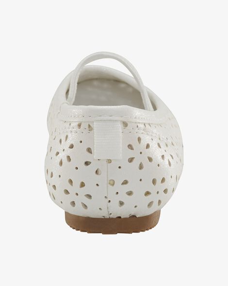  Product image 3 of Toddler Floral Ballet Flats - White