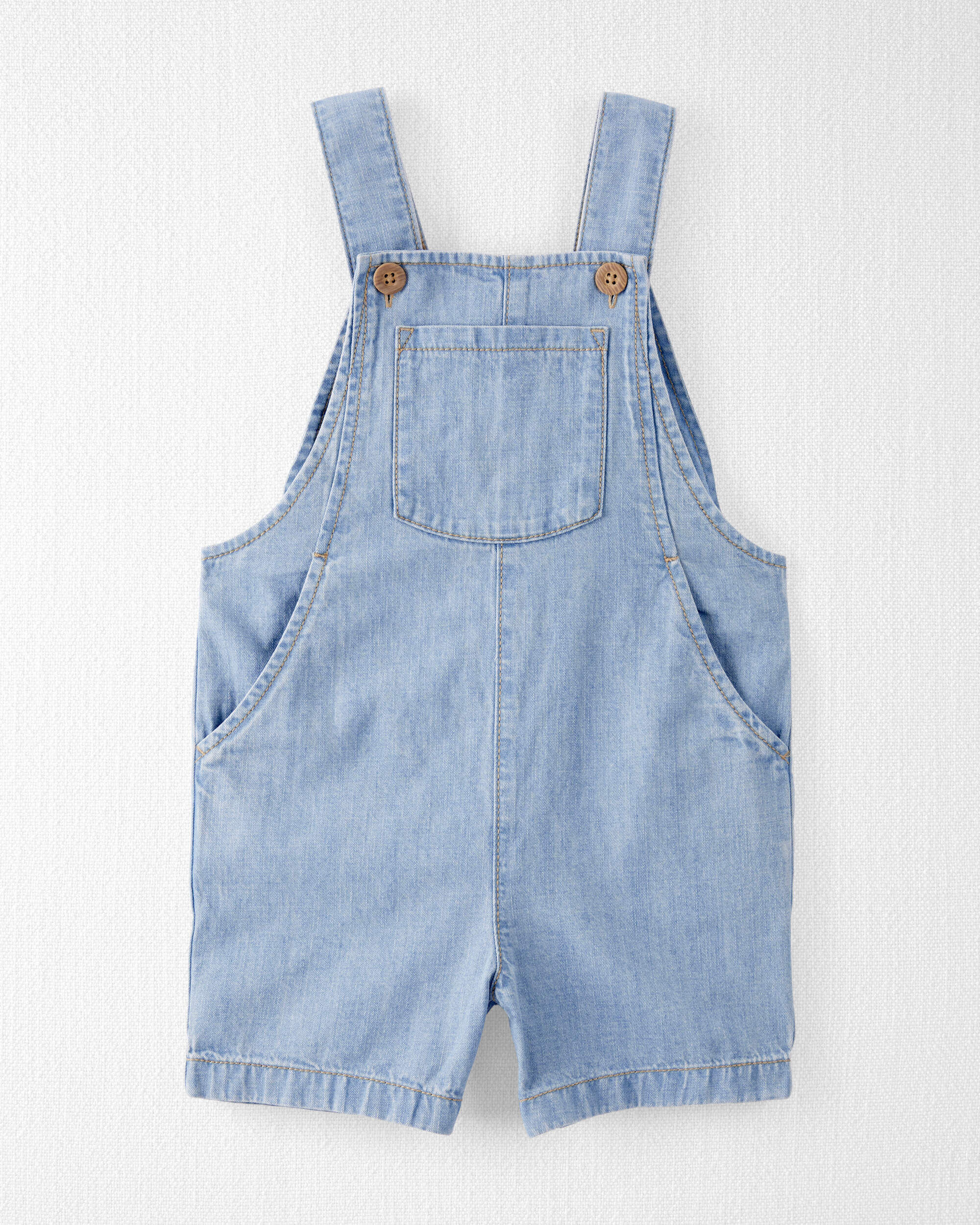 Toddler Organic Cotton Chambray Shortalls - Little Planet