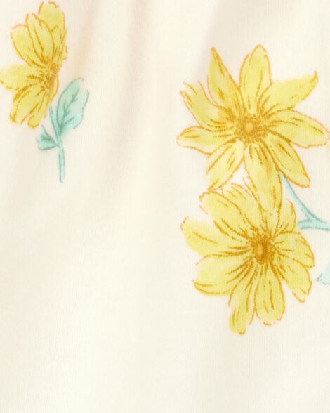  Product image 2 of Baby Floral Print 2-Way Zip Cotton Sleep & Play Pajamas - Cream