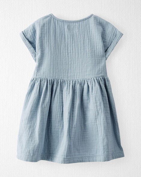 Product image 2 of Toddler Organic Cotton Gauze Dress in Blue
