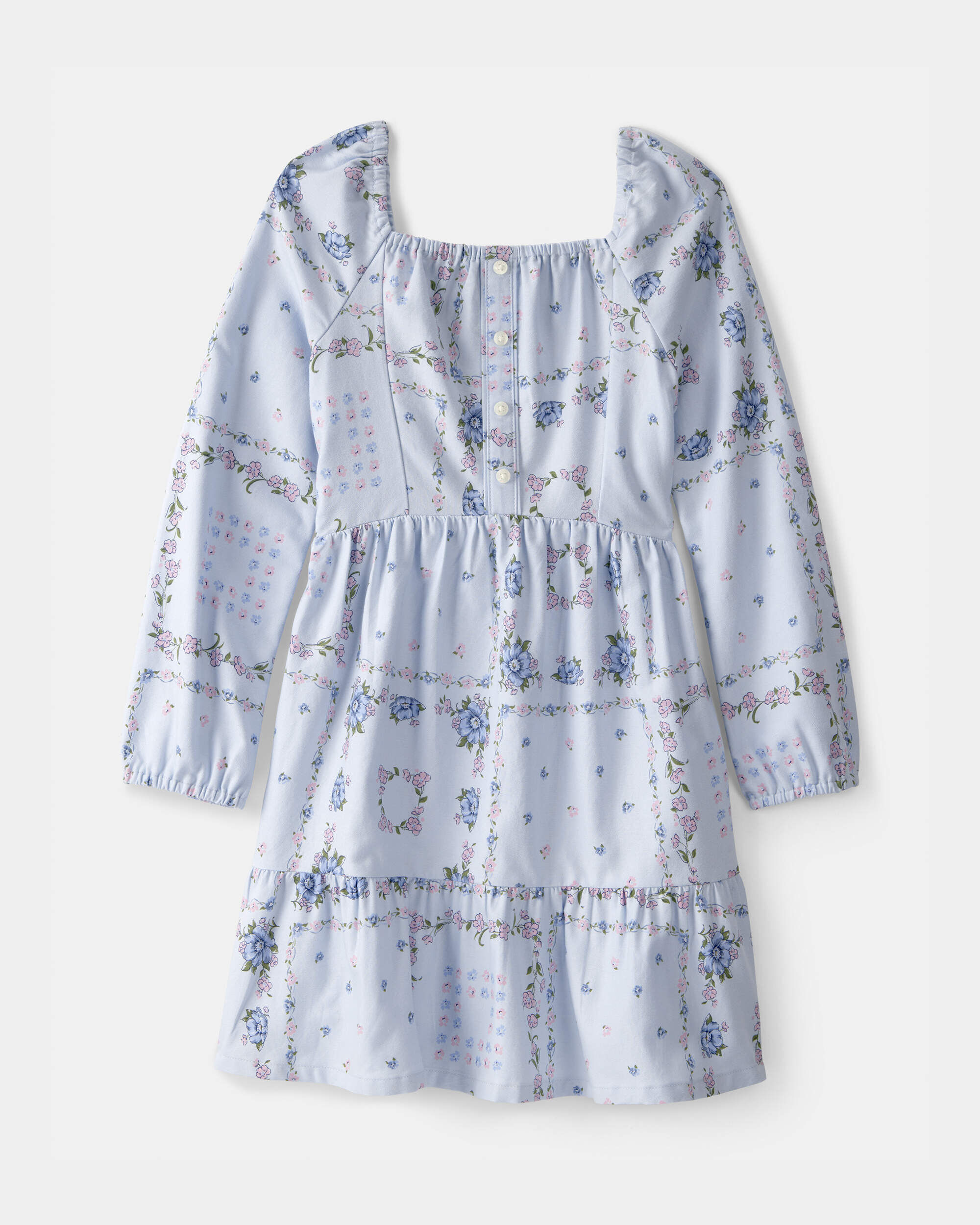OshKosh Bgosh Girls Bandana Smocked Long-Sleeve Dress - Blue 5 Blue 27$