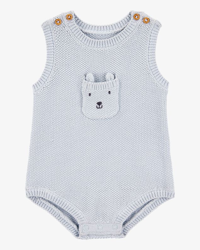 Product image 1 of Baby Solid Cotton Romper - Blue