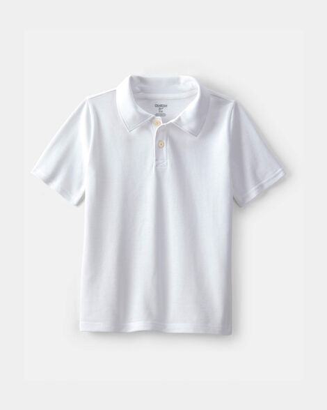 Boys Uniform Piqué Polo Shirt - White