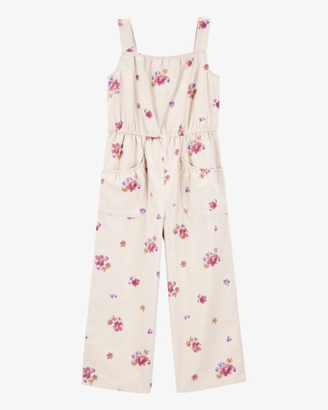 Product image 1 of Girls Floral Print Jumpsuit - Ivory