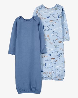 Product image 1 of Baby 2-Pack Dinosaur PurelySoft Gown Set
