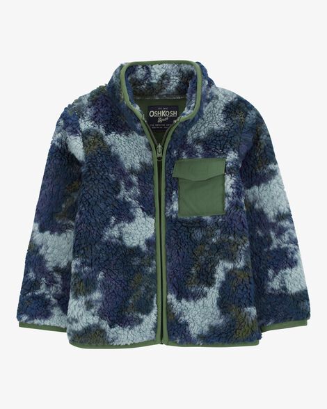 Product image 1 of Baby Tie Dye Fleece Knit Jacket - Navy